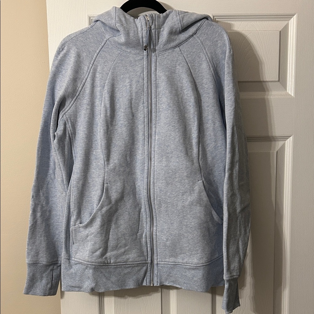 Baby Blue Scuba Zip-Up Hoodie
